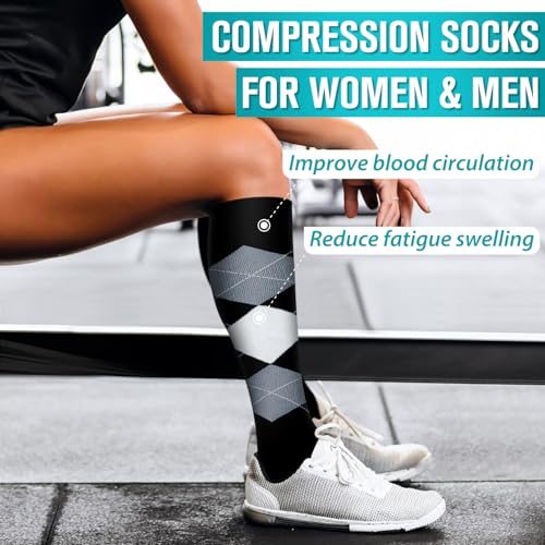 Image of Copper Compression Socks for Women & Men (6 pairs) - Best Support for Nurses, Running, Hiking, Recovery