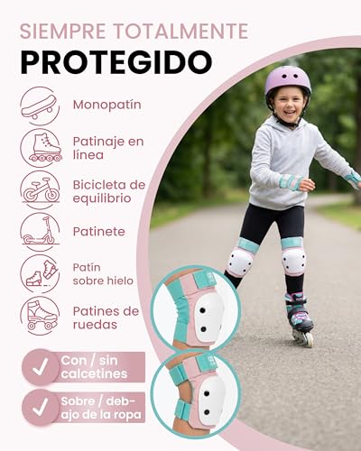Rodilleras y coderas niña 99FLIPS SLIDE rosa XS para patines 6