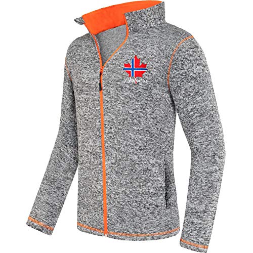 Nebulus Herren Fleecejacke Chios, warme Fleece Jacke, mit langem Full-Zip Reißverschluss, Antra-orange - M