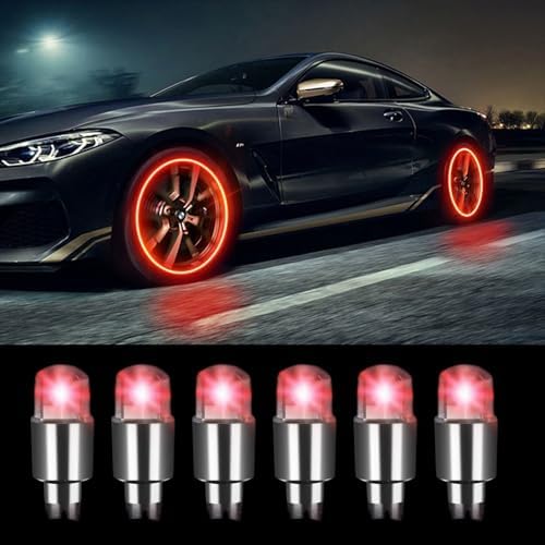 Valve Stem Lights CARFIB 4-Pack LED Tire Valve Lights USB