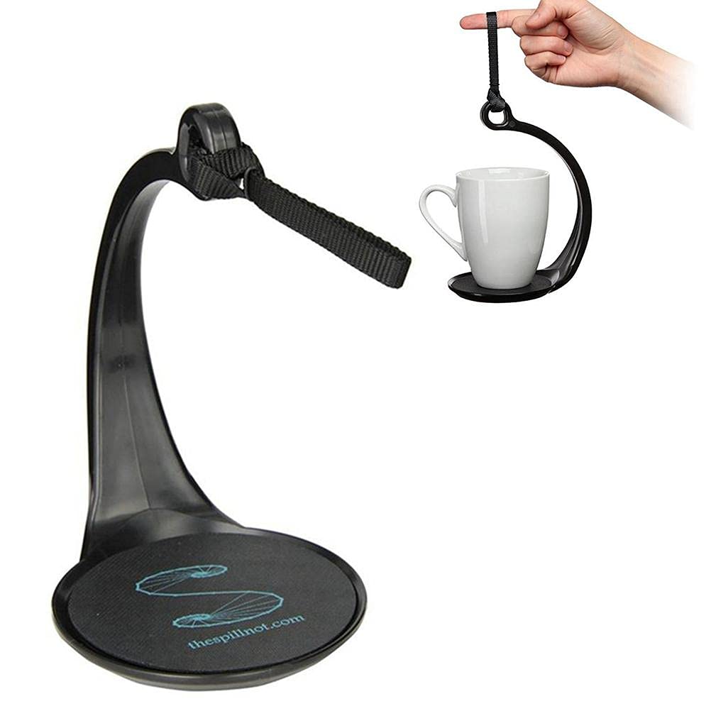 Hosuho Protable Spill Not Cup Carrier Stopper, Cup Holder Anti-Overflow Coaster Drink Coffee Mug Holder with Handle for Coffee Tea Mug