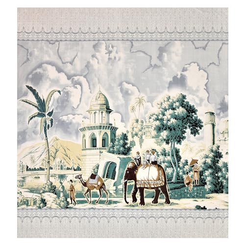 Image of 240 TC 100% Cotton Bedsheet for Double Bed King Size with 2 Pillow Covers | Breathable & Super Soft Rajasthani Sanganeri Jaipuri Printed Bed Sheet -108 * 108 Inches (Elephant 1)