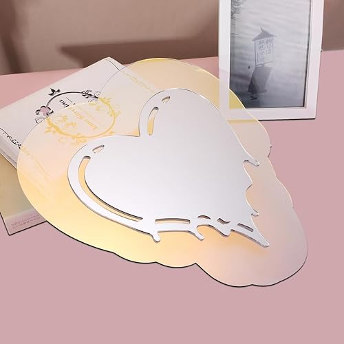 Miniatura 7 de Espejo acrílico arcoíris de forma irregular, ondulado, estético, para decoración de pared acrílica (estilo de corazón fundido, 13 x 15 pulgadas),