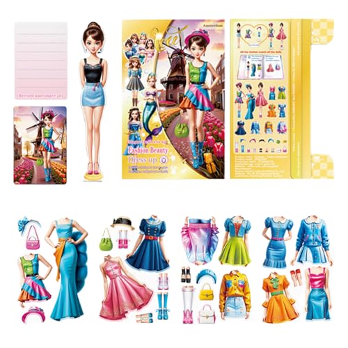 Magnetic Paper Dolls, Magnetic Dress Up Game, Toddler Dress Up Toy, Princess Magnetic Dolls, Dress Up Sticker Book, Children's Educational Toy, Magnet Dress Up Game