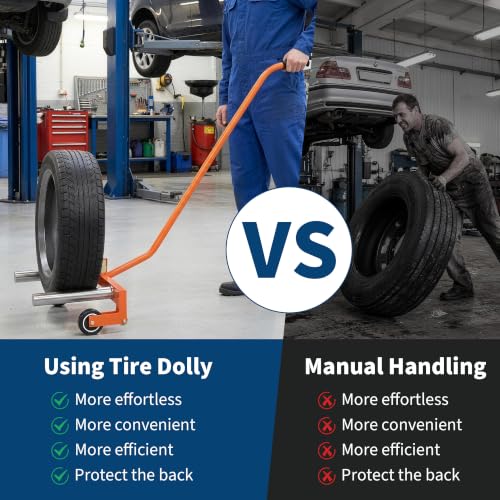 Adjustable Rolling Tire Wheel Dolly 350 LBS