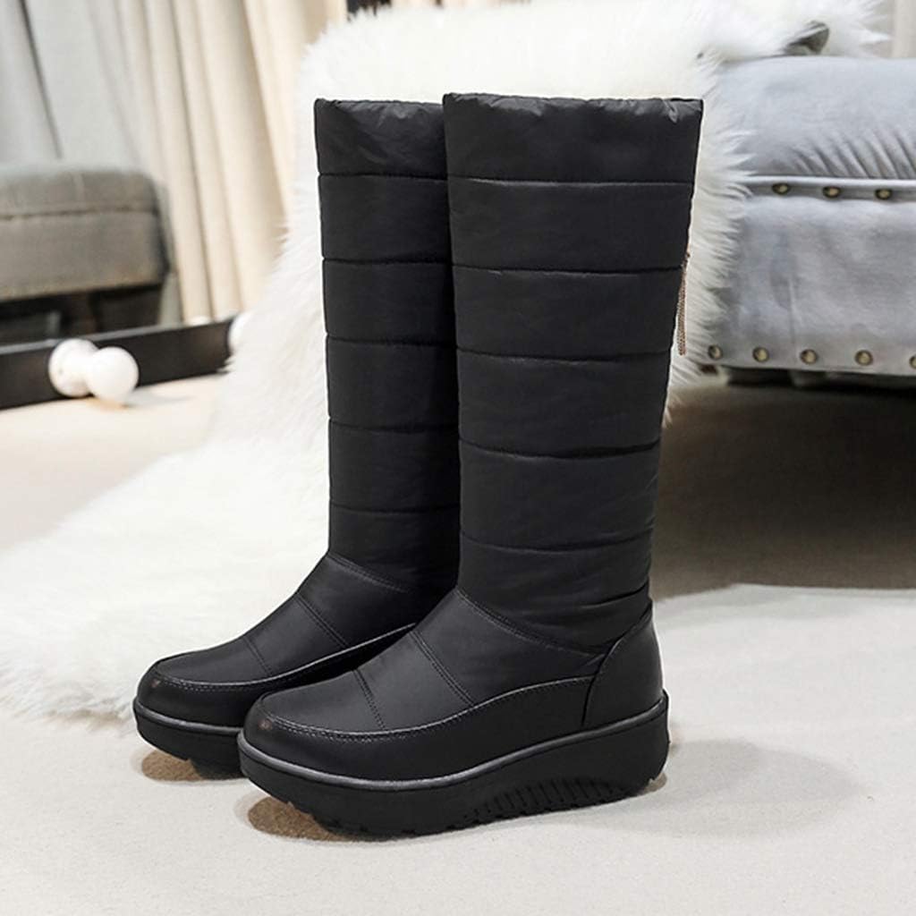 Women's Winter Snow Boots Fashion Warm Mid Calf Boots Waterproof Rain Platform Cold Weather Snow Boot