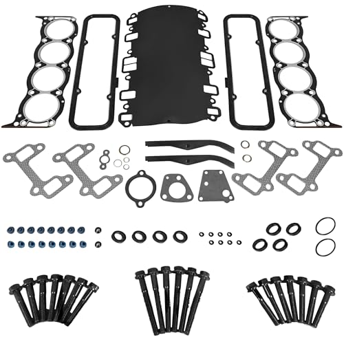 Image of PartsFlow Head Gasket Set With Bolts STC4082, ERR2943, ERR2944 | Compatible With Land Rover Discovery Range Rover 1994-2004 3.9L 4.0L 4.2L 4.6L V8