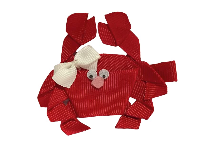Crab Hair Clip, Crab Decor, Ribbon Sculpture, Girls Hair