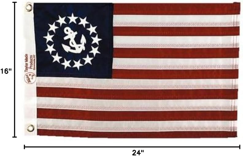 Taylor U.s. Yacht Ensign Flag Dlx Sewn 16in X 24in 8124