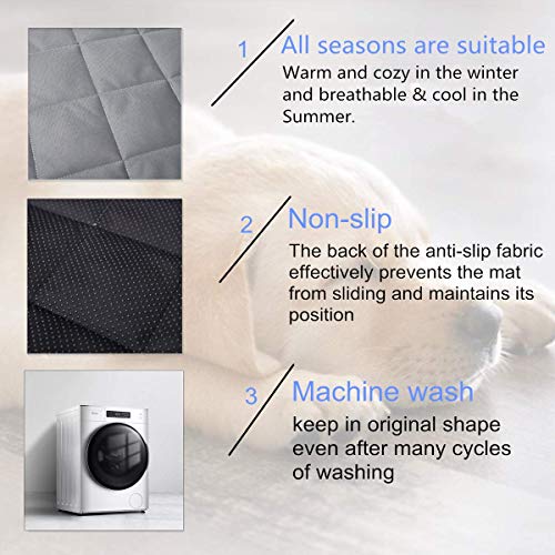 Dog-Crate-Bed-Mat-Washable-Kennel-Pad-Anti-Slip-Dog-Crate-Pad-is-Perfect-for-Dog-BedCrate-and-Kennel-Grey-18Wx29L