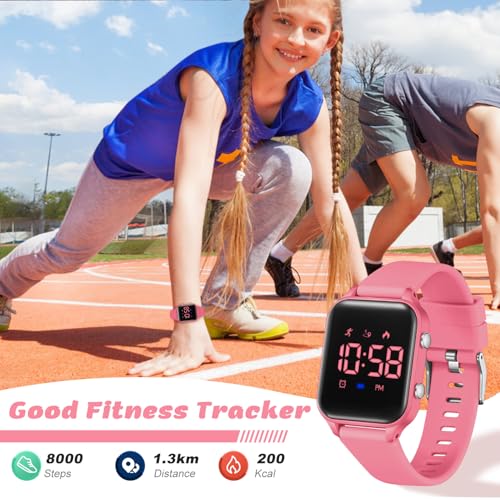 Image of LAVAREDO Kids Digital Watches for Boys Girls,Waterproof Sport Watch with Pedometer Stopwatch Vibration Alarm for Ages 5-13,No App Fitness Tracker Watch for Kids Teens Birthday Gifts