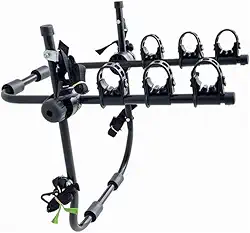 TRUE SPORT Suporte Transbike Universal para Carro, Rack de Bicicleta para Sedan, Hatch e SUV, Transporte para 3 Bicicletas, com 6 Fitas de Fixação e 4 Bases de Borracha