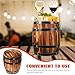 VOSAREA Wood Wine Barrel Decor Vintage Oakes Aging Barrels Decorative Whiskey Barrel Bucket Flower Planter Container Water Wishing Well Pail for Home Kitchen Bar Summer Party Decor