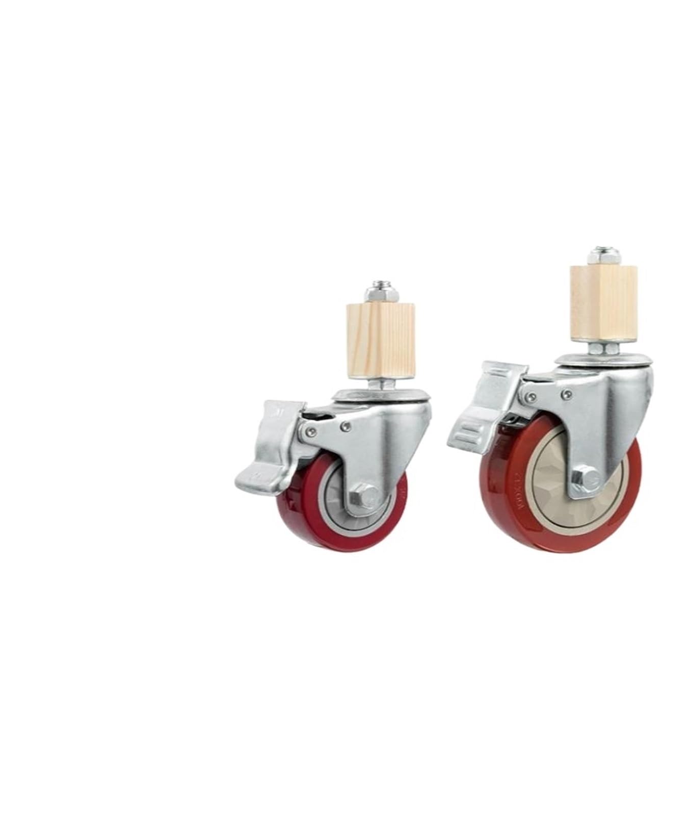 MXXDMOPD 4 Pieces/lot 2 inch casters 30 mm Square Tube Stainless Steel Furniture with Brake Swivel SJB920-420A