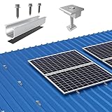 Anwendung:T20 Kurzschiene für Trapezblech PV-Montage. auf begehbaren Trapezblechdächern mit Blechaußenhaut.