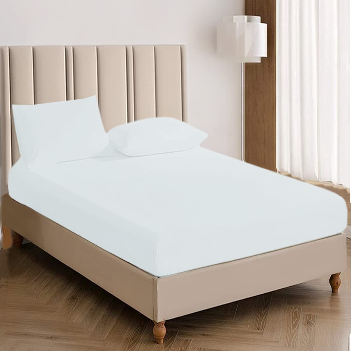 Cotton Comfort Bedding Super King Size Fitted Sheets Deep 35cm for Super King Bed 100% Egyptian Cotton 400 Thread Count Fitted Bed Sheets Comfortable & Breathable Super Soft Bed Sheet