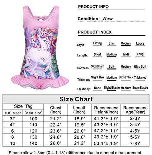 Jurebecia fato de banho de uma peça de roupa de banho feminino com padrão de unicórnio e tecido jove