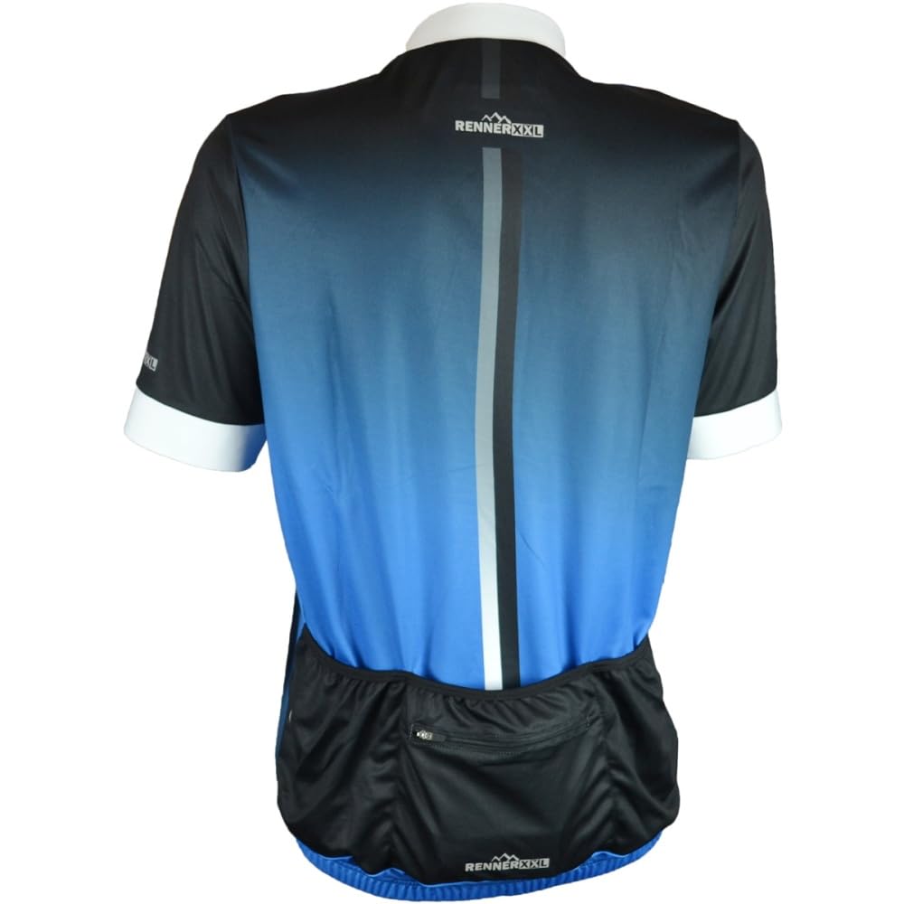 Alexander Herren Fahrrad Trikot Shirt | Funktions Radtrikot Kurzarm mit Rückentasche | atmungsaktiv schnelltrocknend elastisch | Übergrößen XXXL 4XL 5XL 6XL 7XL 8XL
