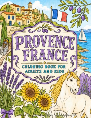 Provence Coloring Book for Adults and Kids: South of France, French Riviera Activity Pages Souvenir Travel Gifts image 2
