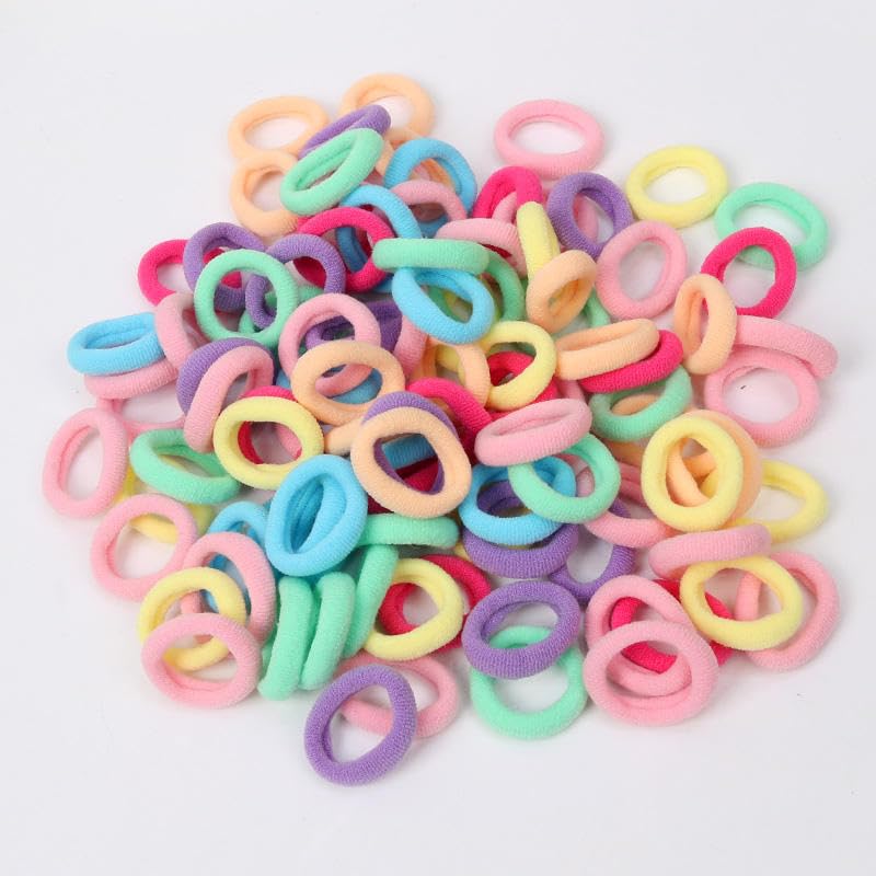 Image of 300Pcs Multicolor Rubber Bands for Women & Girls | Hair Rubber Band Set | Ponytail Bands | Small Rubber Ties for Hair | Soft Hair Ties | Elastic Bands and Clips Accessories Use in Everyday Life