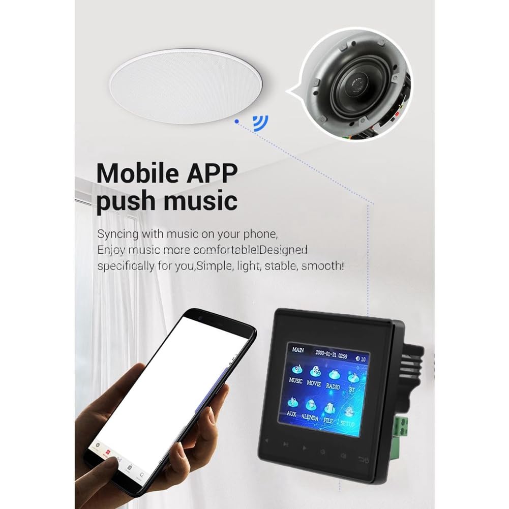 2.8 inch Wall Amplifier Bluetooth Home Theater Amplifiers Audio Amplificador HiFi Background Music Player A