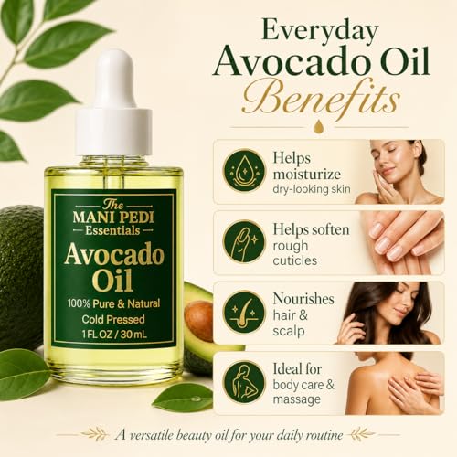 Image of TMPE Avocado Oil for Lustrous Hair, Nourishing Skin, 100% Pure & Natural Cold Pressed oil, Non-Stick Formula - 30 ml.
