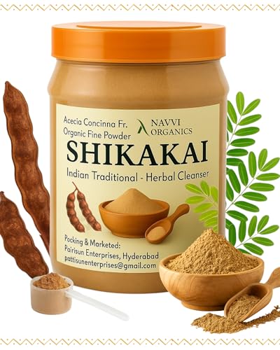 Image of Shikakai Powder for Hair Wash 430g with Spoon - 100% Pure Ayurvedic Herbal Hair Cleanser for Hair Growth, Dandruff Control & Natural Shampoo Alternative