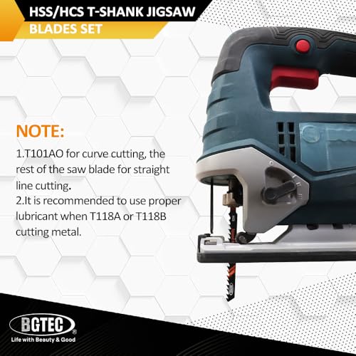 20PCS T Shank Jigsaw Blades Set - BGTEC HCS(SK5) Jig Saw Blades for Wood, Plastic Cutting(T101B) — view 6