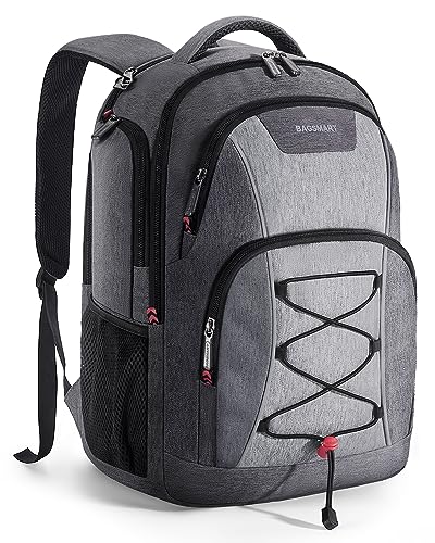 BAGSMAT College Laptop Backpack, 15.6 inch Anti Theft Laptop Backpack With USB Charger Hole, Water Resistant Grey College bookbag for Women Men, Casual Daily Backpack for travel, Grey BAGSMAT College Laptop Backpack, 15.6 inch Anti Theft Laptop Backpack With USB Charger Hole, Water Resistant Grey College bookbag for Women Men, Casual Daily Backpack for travel, Grey