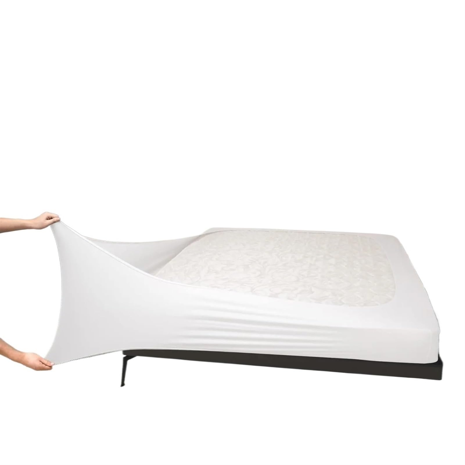 LPHFDCS Divan Base Cover Ingenious Box Spring Cover Queen Size-Jersey Knit & Stretchy Wrap Around 4 Sides Bed Skirt for Hotel & Home-Up to 12 Inch Height Bed Skirt(White,CK 76x84 inch)