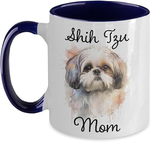 Miniatura 5 de Taza de café Shih Tzu Mom, taza conmemorativa de acuarela para mascotas. Regalos para mamás de perros, regalo para amantes de los perros