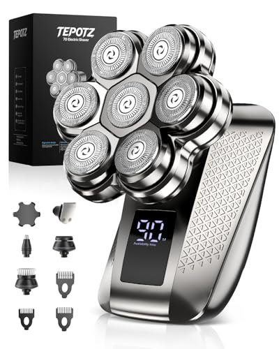 TEPOTZ 7D Head Shavers for Bald Men, Waterproof Wet or Dry Electric Razor for Men/Women, 5-in-1...
