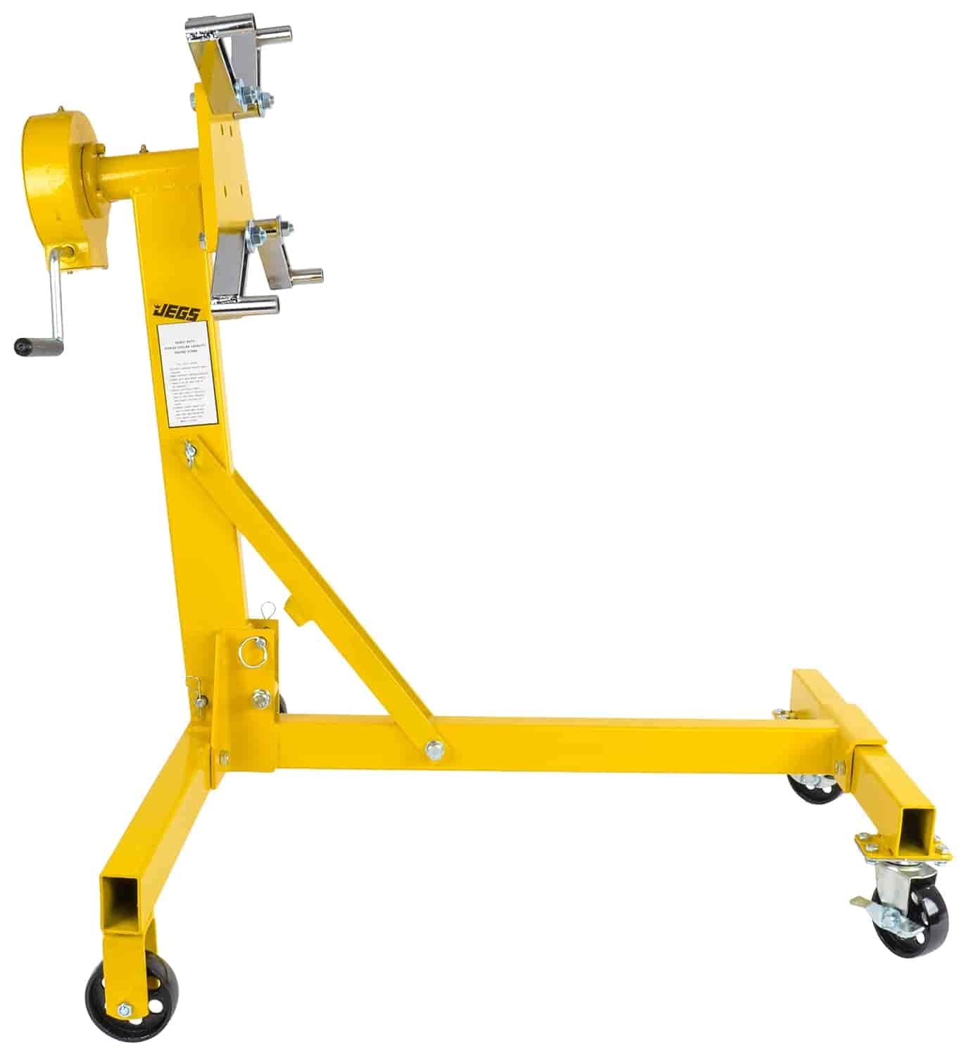 JEGS Folding Engine Stand Geared Rotating Head Yellow Finish 1000