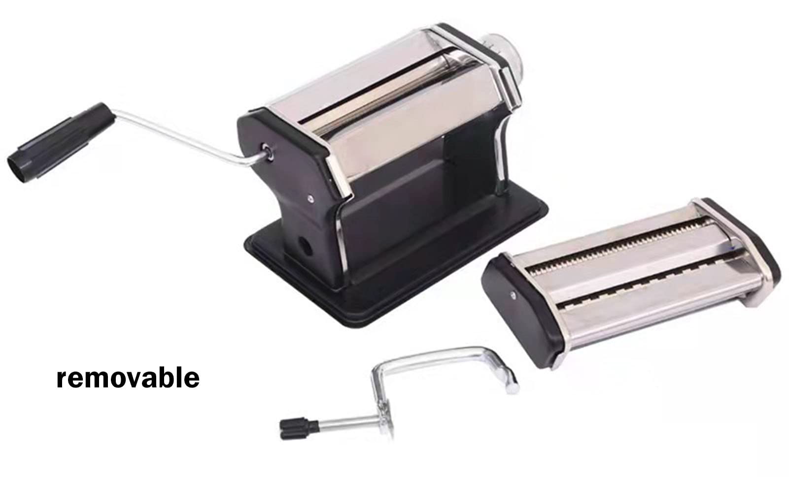 Macchina Per Pasta Fresca Manuale In Alluminio | 7 Spessori Regolabili | Tagliapasta Per Spaghetti, Fettuccine, Lasagne - 2