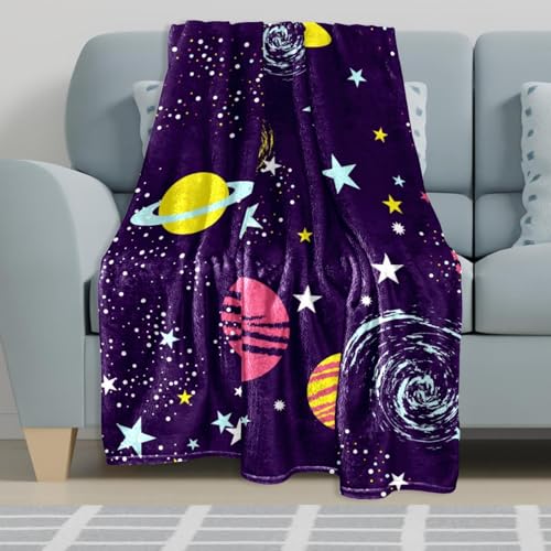 Couverture microfibre galaxie grand jeté de canapé chaud 150x200