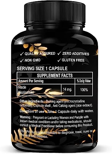 ASTA Niacin, Vitamin B3 Supplement for Healthy Hair Skin and Nails, Energy Support, Non-GMO, Vegetarian (90 Capsules) - Image 3