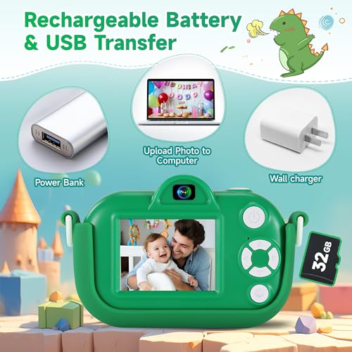 Kids Camera Boys Toys for 3 4 5 6 7 8 9 Years Old Boys, 48MP Dual Lens Kids Digital Camera Christmas Birthday Gifts, 1080P HD Video Selfie Toddler Camera with 32G SD Card by YEEHAO - Image 7
