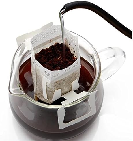 Pack of 50 Disposable Drip Coffee Filter Bag Premium Single Serve Food Grade Paper Hanging Ear Coffee Tea Filters