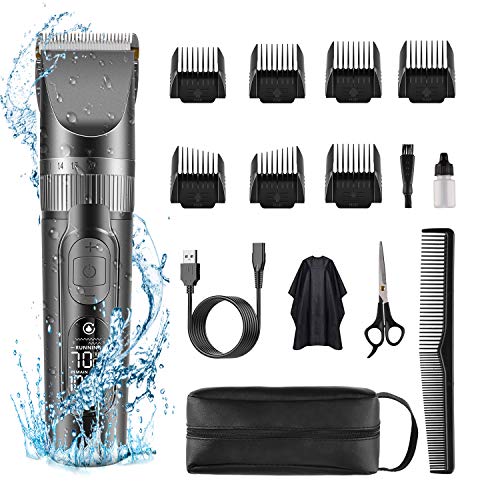 Hair-Clippers-for-Men-SUPRENT-Cordless-Hair-Clippers-IPX6-Waterproof-Design-Professional-Titanium-Ceramic-Hair-Clippers-For-Barbers-with-5-Adjustable-Speed-Settings-LCD-Display