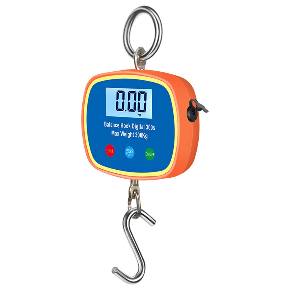 Bascula Gancho Industrial, Weytoll Báscula de Grúa Digital de 0,05 a 300 kg, Báscula Colgante Digital para Grúa Industrial, para Casa y Granja, con Conversión de Unidades, Pantalla LCD