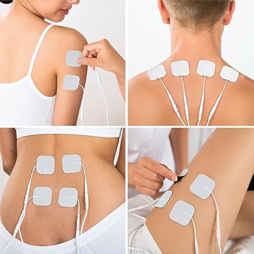 TENS-EMS Elektroden-Pads 5x5 cm,TENS Gerät Pads,Wiederverwendbar selbstklebenden Elektroden Pads,für TENS Geräte and EMS Trainer (20)