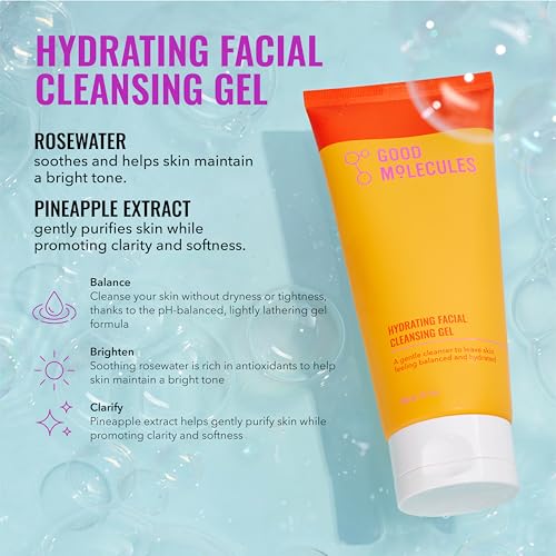 Good Molecules Daily Skincare Routine Set with Hydrating Facial Cleanser