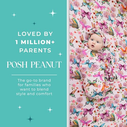 Image of Posh Peanut Baby Crib Sheets for Boys & Girls - Viscose from Bamboo Crib Sheets for Standard Baby Mattresses (52 inch X 28 inch X 9 inch) Watercolor Butterfly