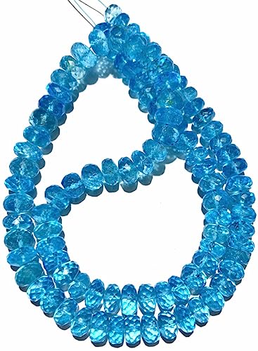 Perles topaze bleue naturelle finies les pierres ternes pour bijoux