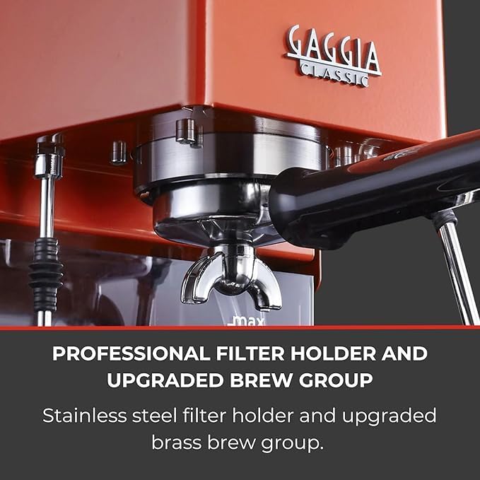Image of Kofihaus E24 Semi-Automatic Espresso Coffee Machine | 15 Bar Italian Pump | Commercial Steam Wand | Ground Coffee Compatible (Orange)