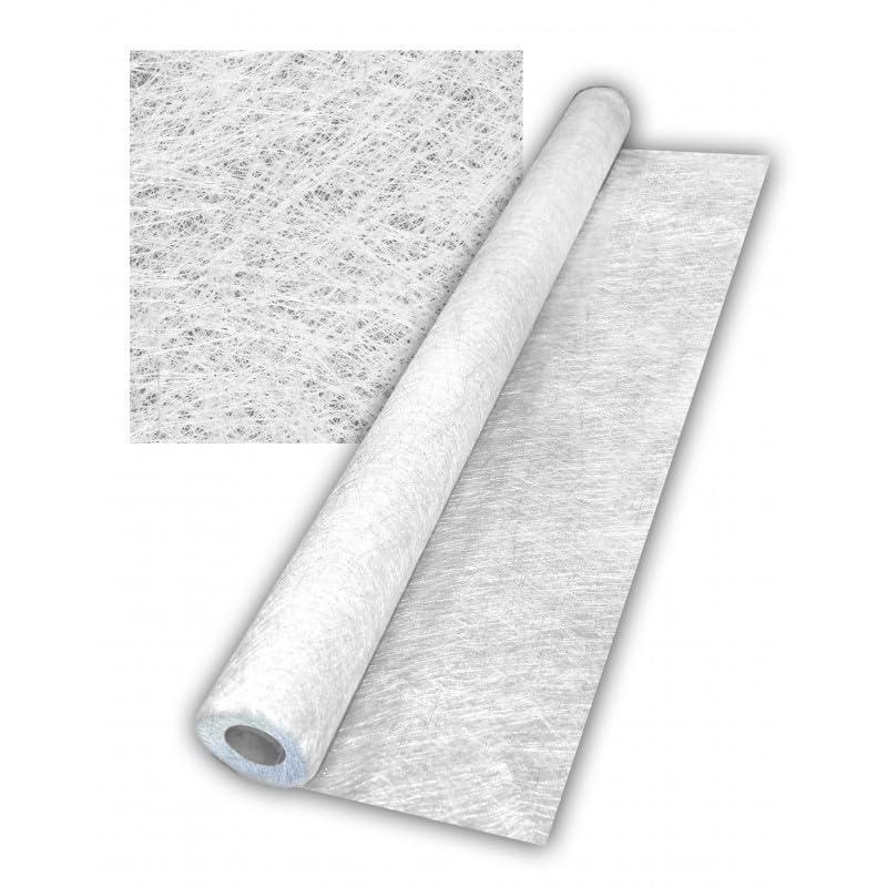 Manta de Fibra de Vidrio MAT de Diferentes Gramajes - Excelente compatibilidad con Resinas de Poliéster - Material de Refuerzo - MAT 300 - Rollo de 25 m2