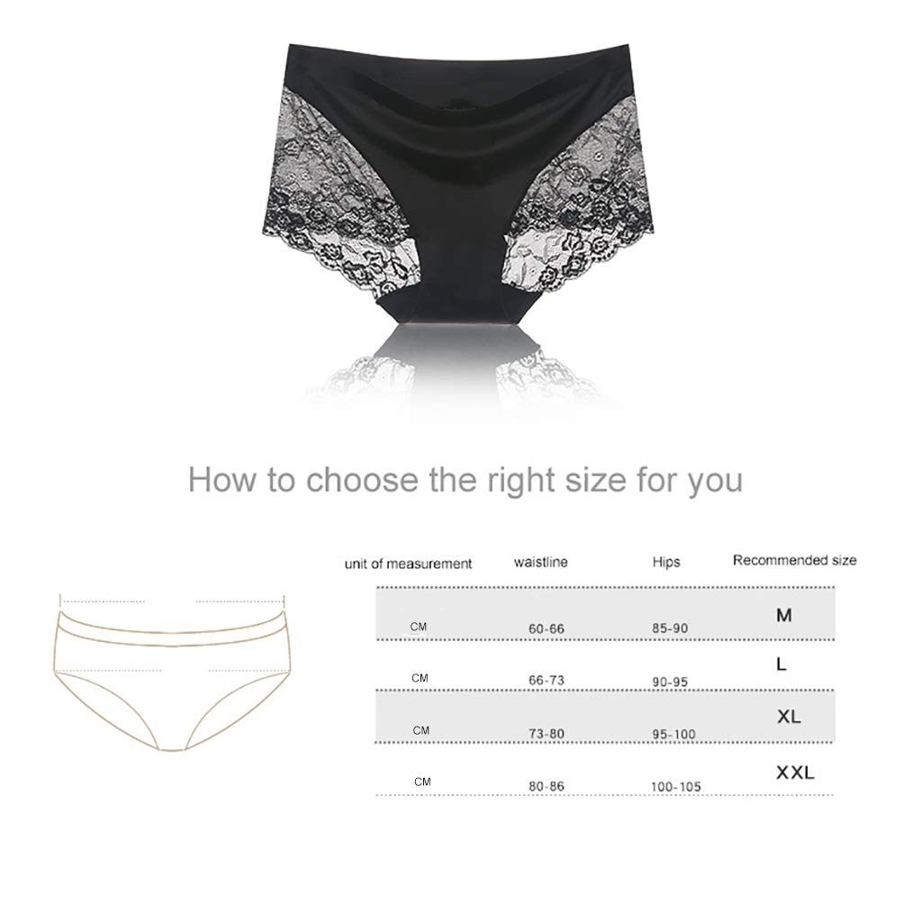 Femme Slips Sexy Sheer Floral Underpants sous- vêtements en Coton Extensible Femmes String Panty Dentelle Culottes, Lot De 3 (Color : A, Size : XXL)