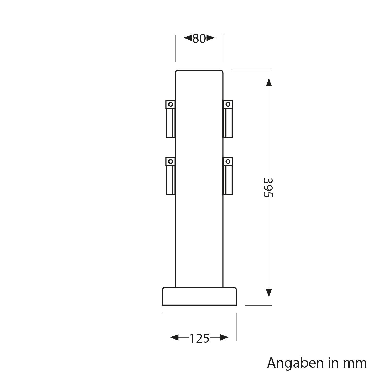 ledscom.de Colonnina con 2 prese da giardino POCK per esterni, IP44, a 4 prese, antracite (effetto pietra), squadrata, 40 cm