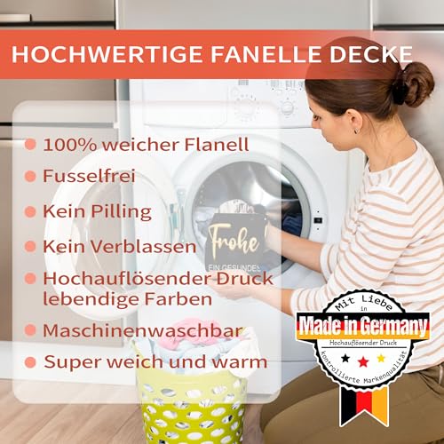 Easycosy Weihnahtsgeschenke für Frauen, Made in Germany - Personalisierte Decke mit Foto und Text, Kuscheldecke Fotodecke mit Eigenem Foto - Geschenke für Frauen Männer Freundin Papa Mama