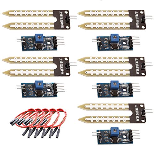 Modulo Umidità Suolo WINGONEER 5pcs Suolo Igrometro Umidità Rilevamento Acqua Sensor Module YL-69 Sensore E HC-38 Modulo Sensore Umidità Suolo Per Piante